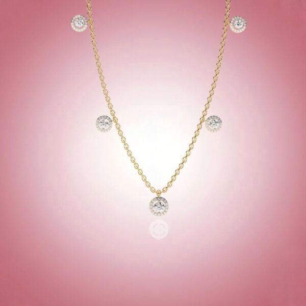 Exquisite Gold Necklace in Yellow, Rose & White Gold
